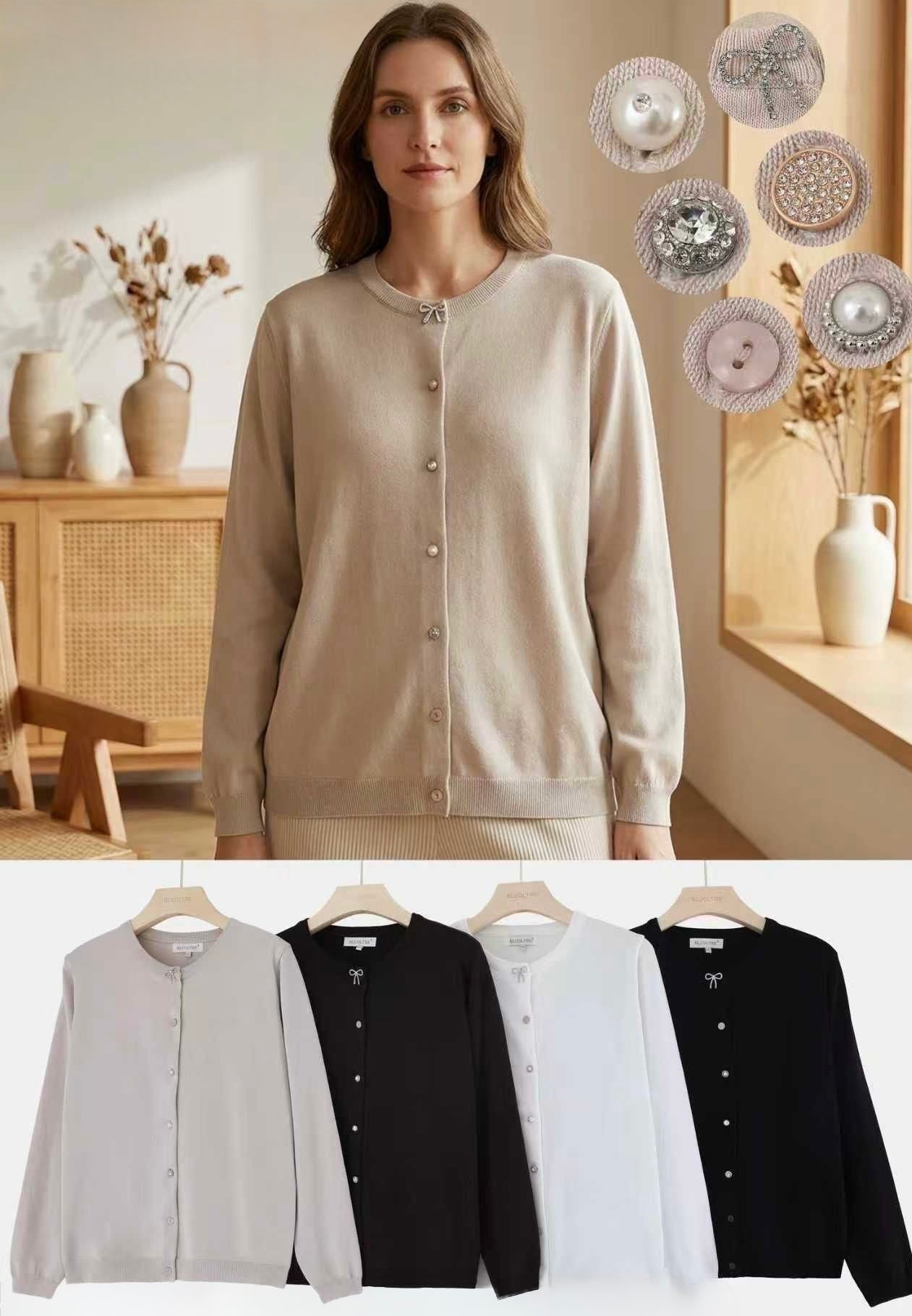 CARDIGAN DI VISCOSA CON BOTTONI PARTICOLARI