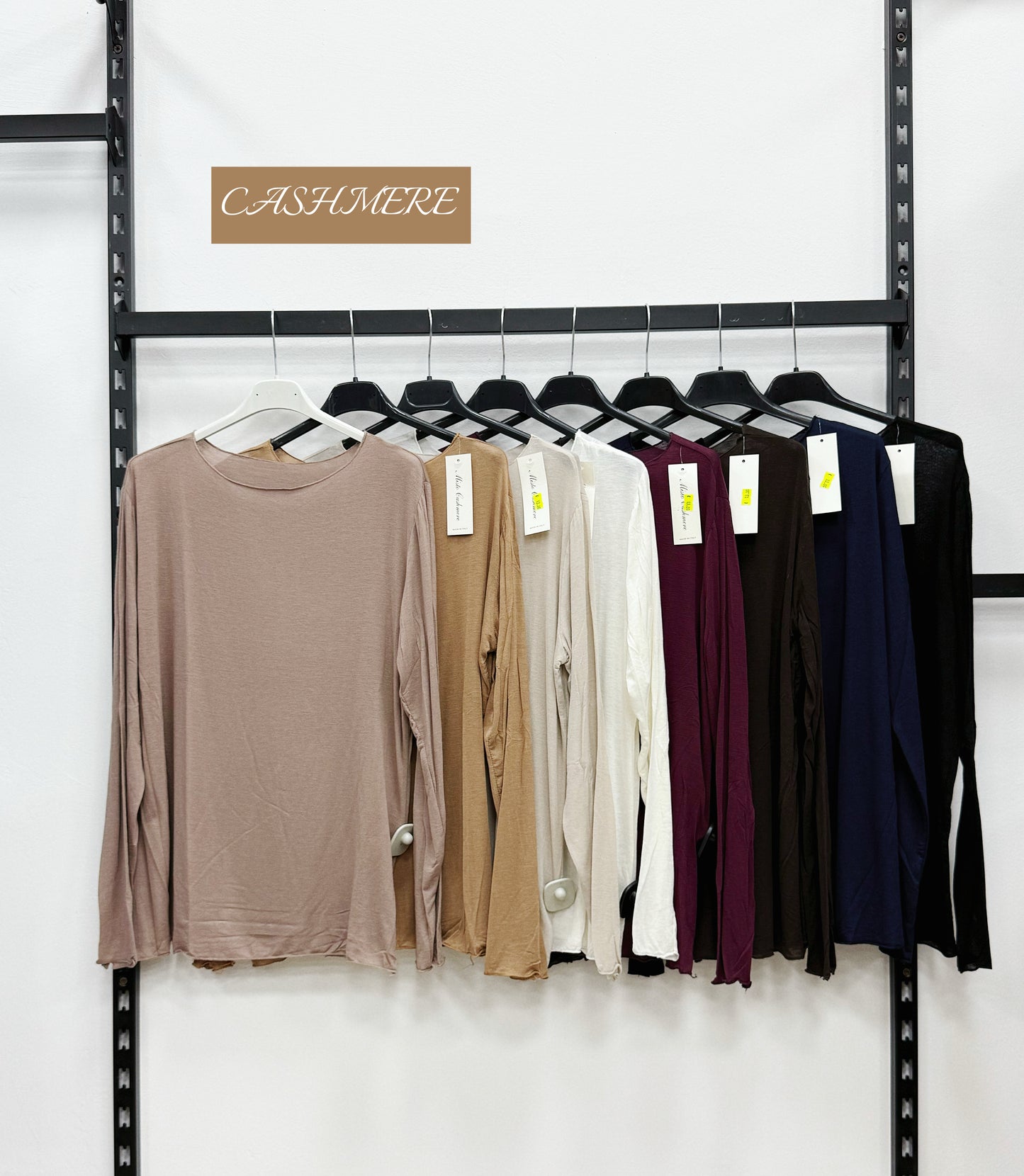 MAGLIETTA A MANICHE LUNGHE DI CASHMERE TAGLIA CURVA