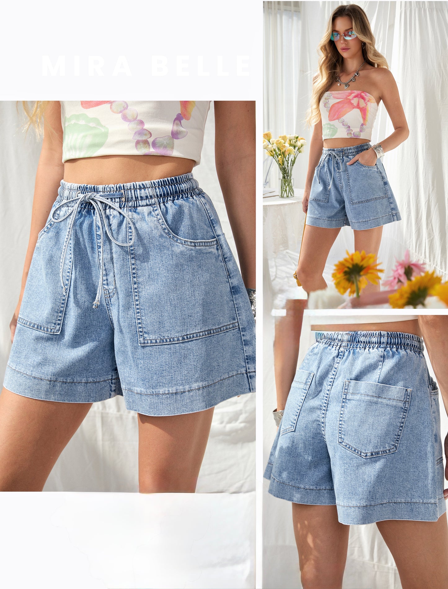 SHORT DI JEANS CON ELASTICO
