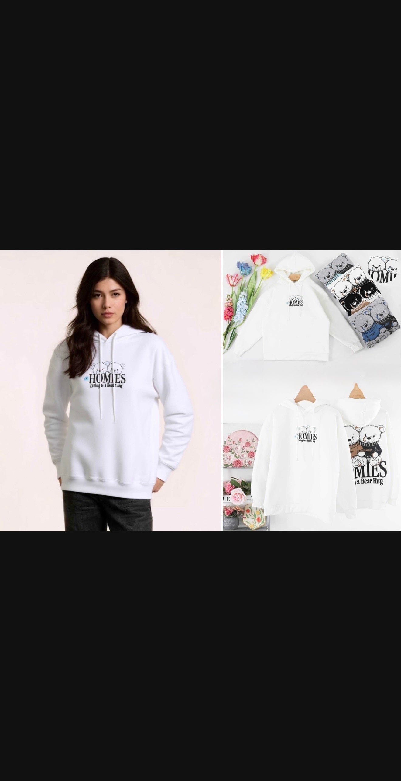 FELPA CON CAPPUCCIO INTERNO FELPATO CON ORSETTO