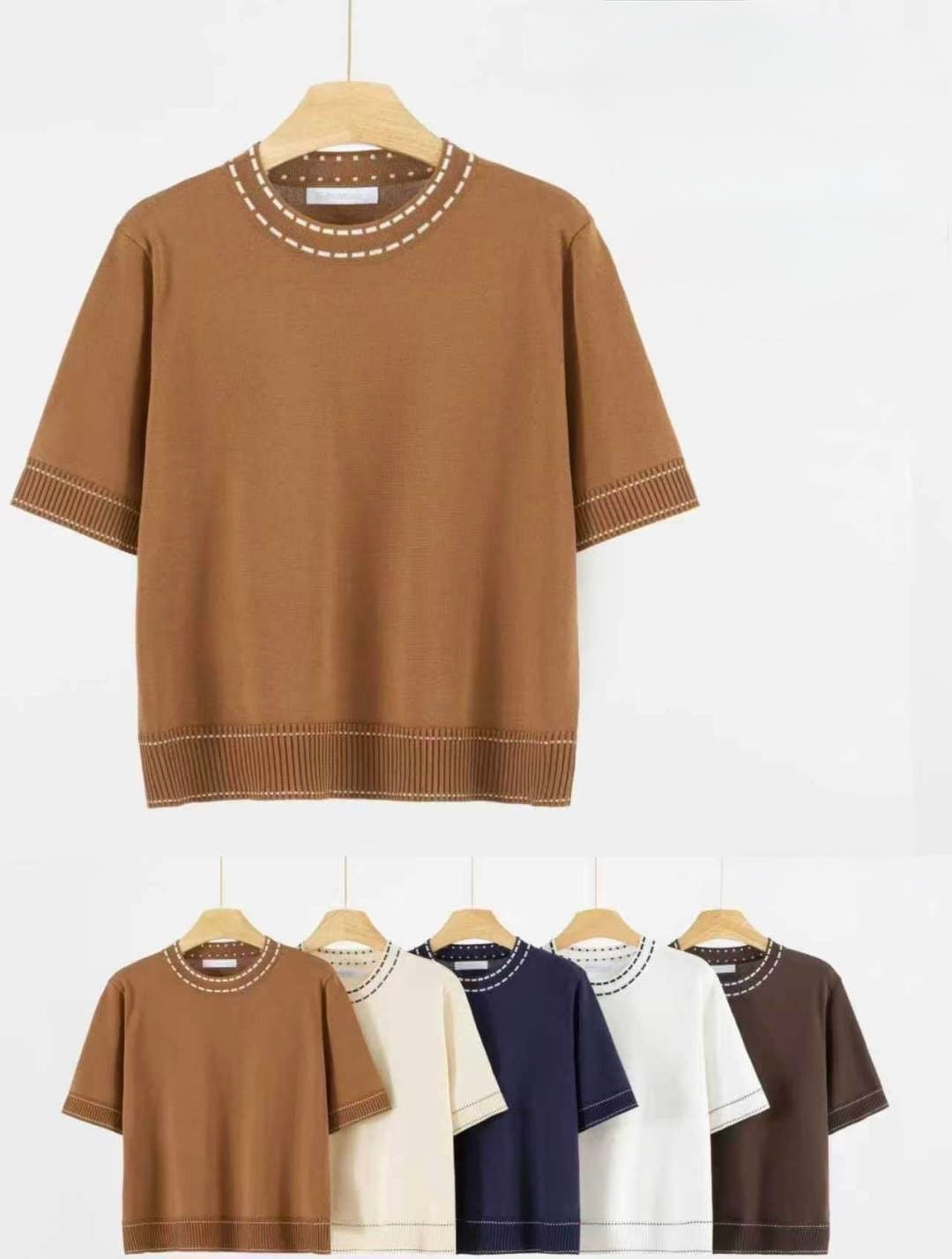 MAGLIETTA DI VISCOSA A MANICHE CORTE STYLE CHANEL