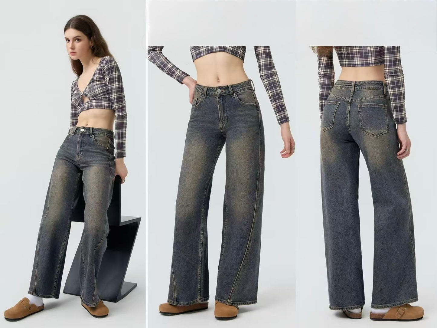 JEANS WIDE LEG LAVAGGIO VINTAGE