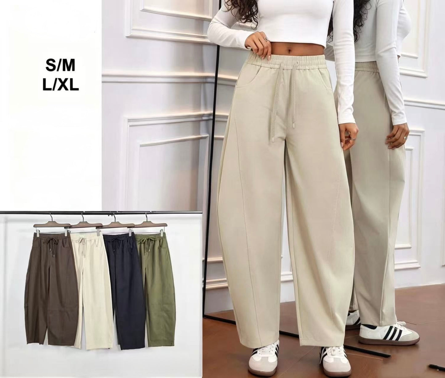 PANTALONE A BALLOON CON ELASTICO IN VITA