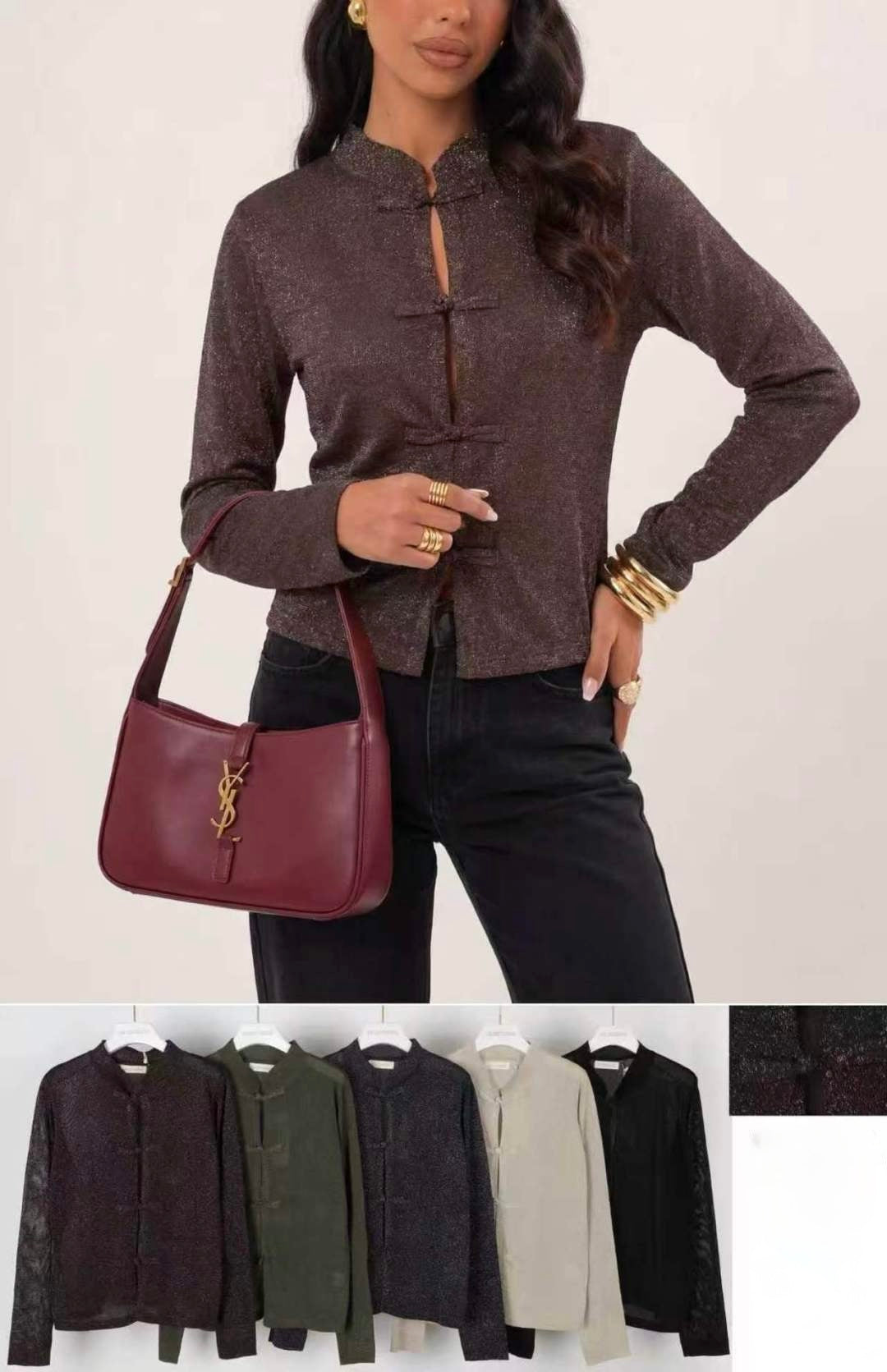 CARDIGAN DI VISCOSA IN LUREX CONO NODO CINESE