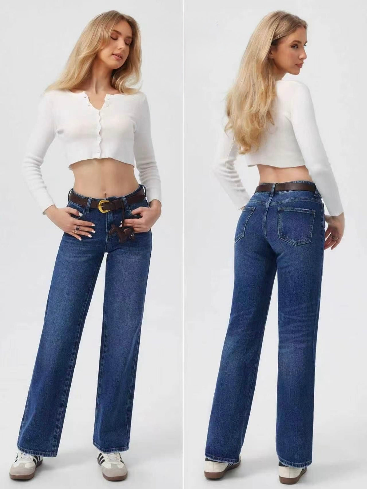 JEANS WIDE LEG CON CIONDOLO CANE