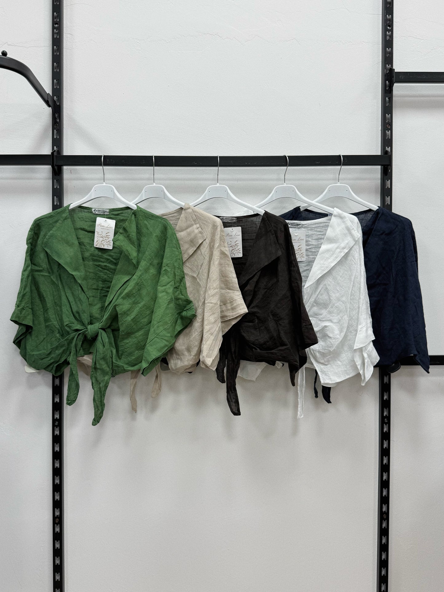 CARDIGAN 100% DI LINO A MANICHE CORTE PIPISTRELLI