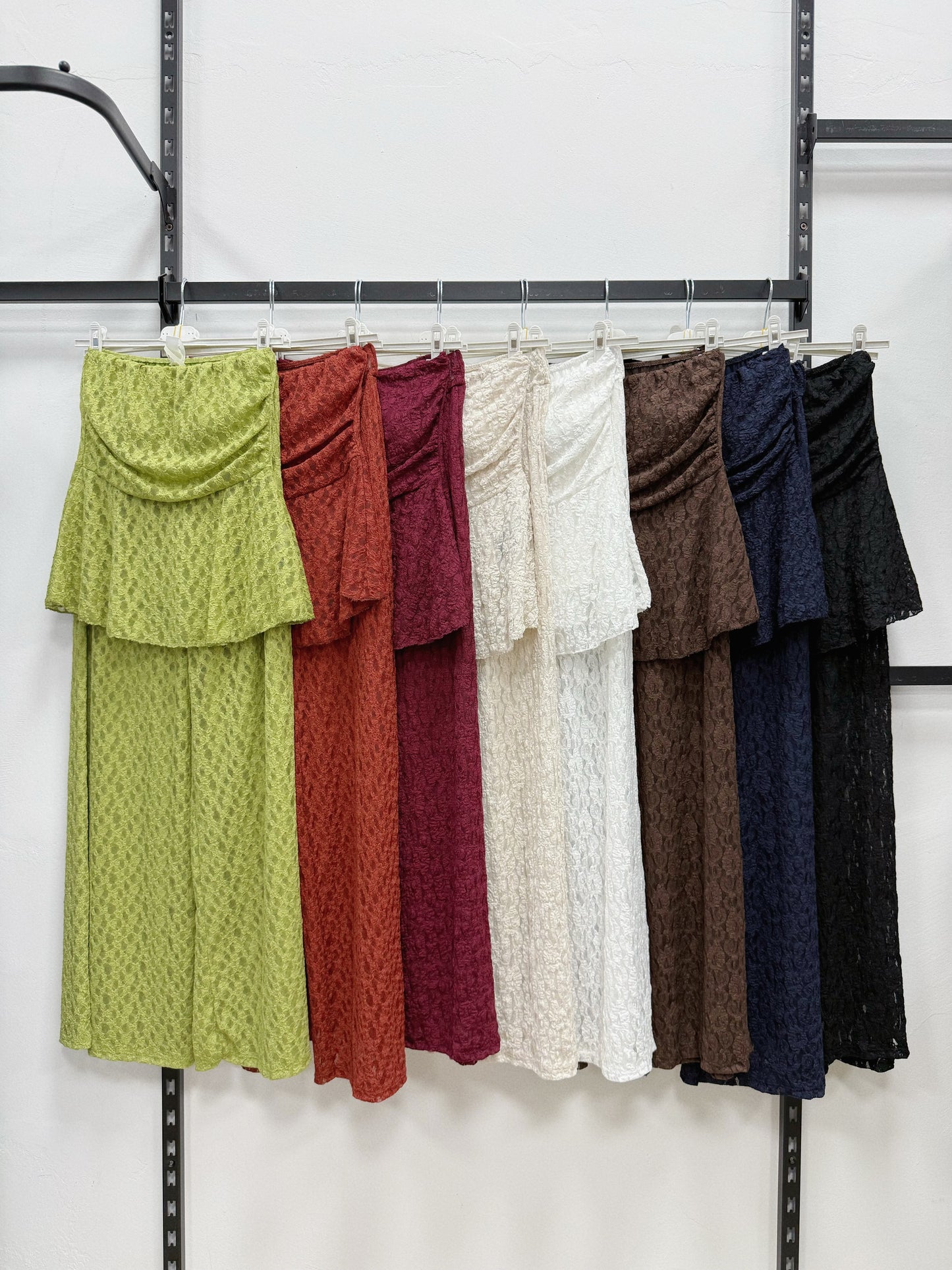 COMPLETO TOP A FASCIA E PANTALONE A PALAZZO DI PIZZO