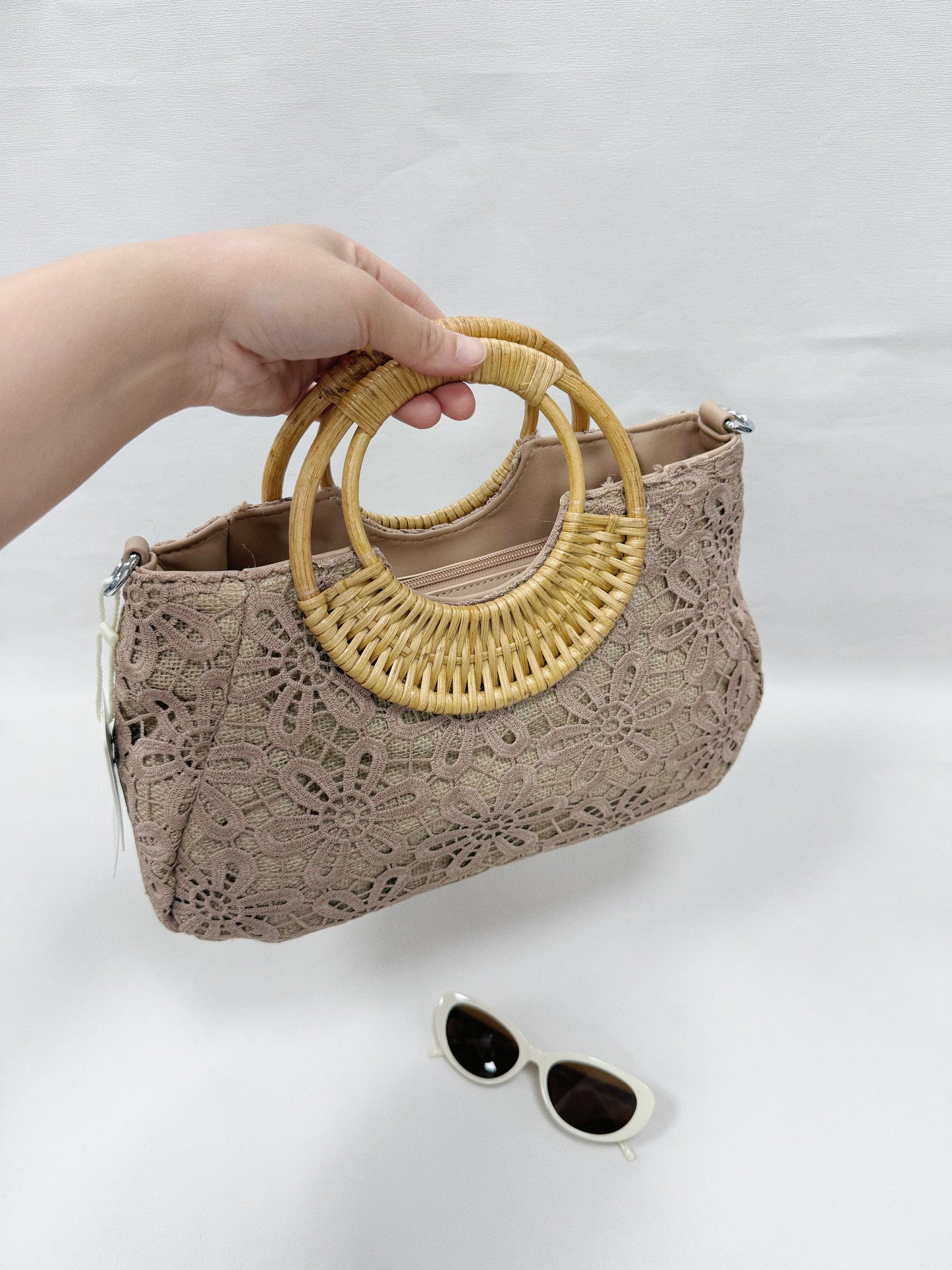 BORSA PIZZO SANGALLO MANIGLIA IN LEGNO