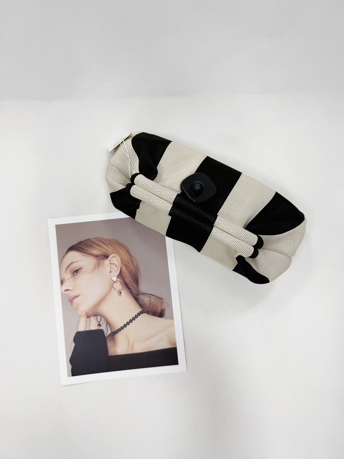 BORSA DI TESSUTO A RIGHE