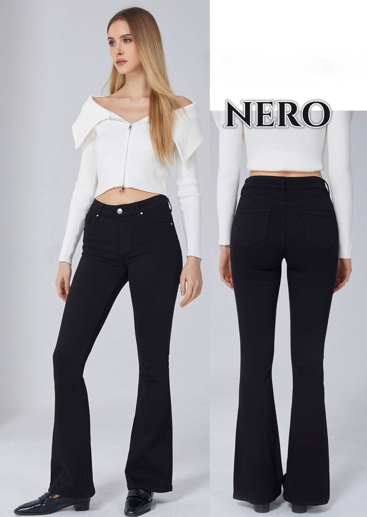 JEANS A ZAMPA NERA