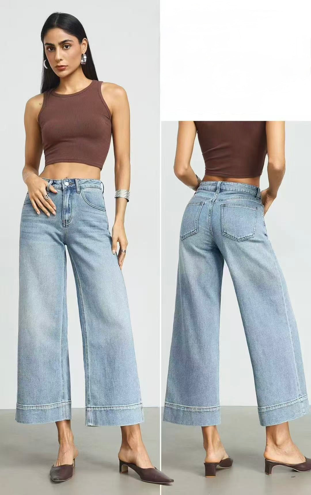 JEANS ALLA CAVIGLIA A PALAZZO LAVAGGIO VINTAGE