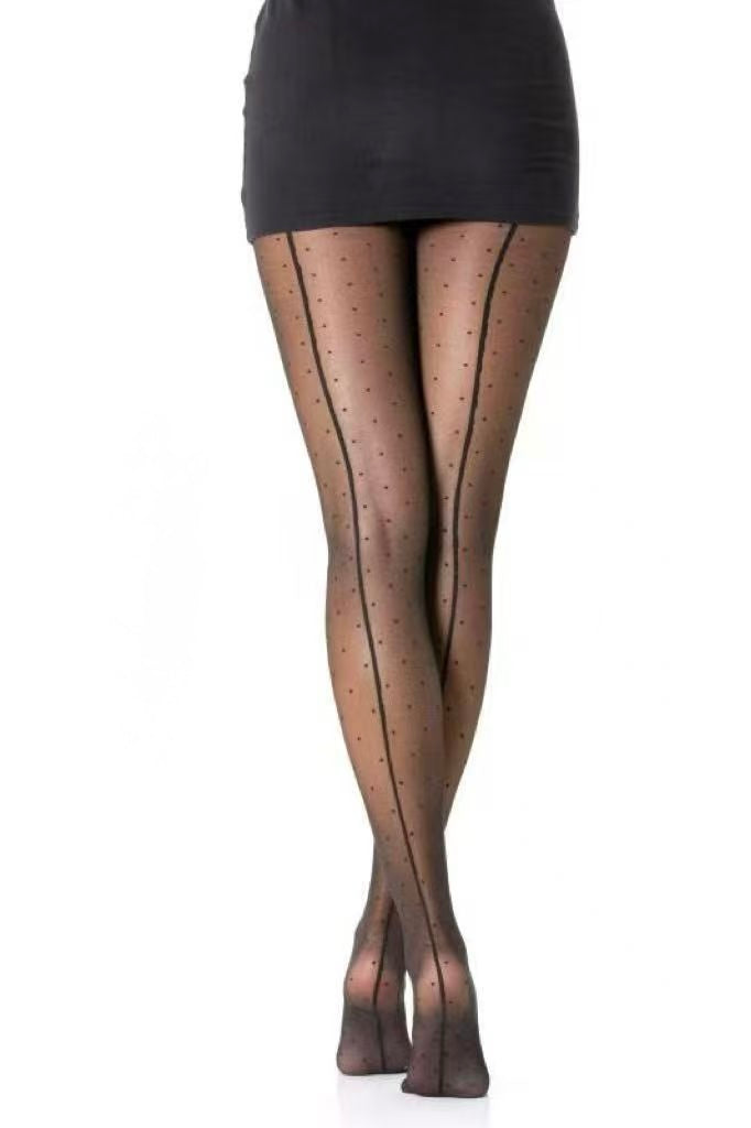 COLLANT A POIS E DIETRO CON CUCITURA