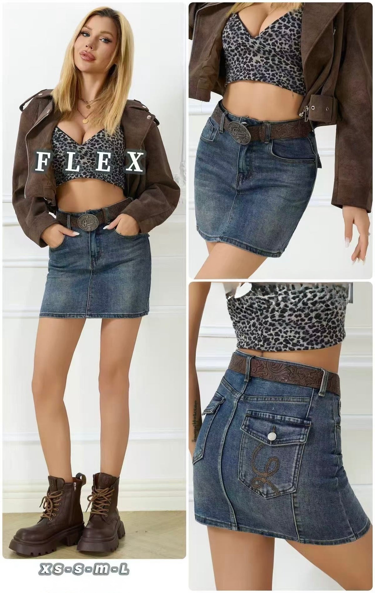 MINI GONNA DI JEANS CON CINTURA