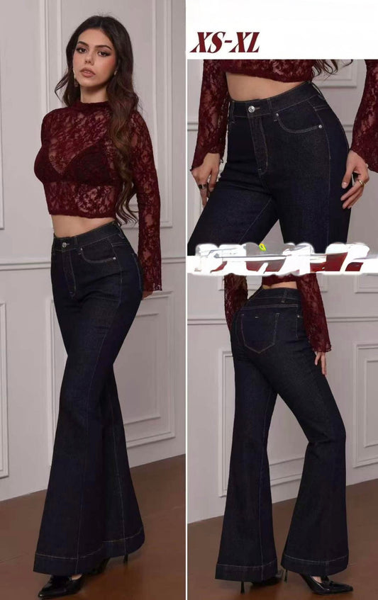 JEANS A ZAMPA BLU SENZA LAVAGGIO