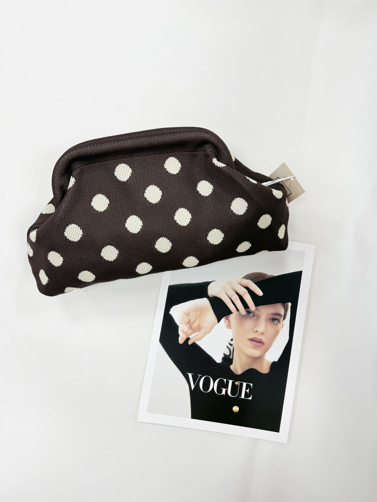 BORSA DI TESSUTO A POIS