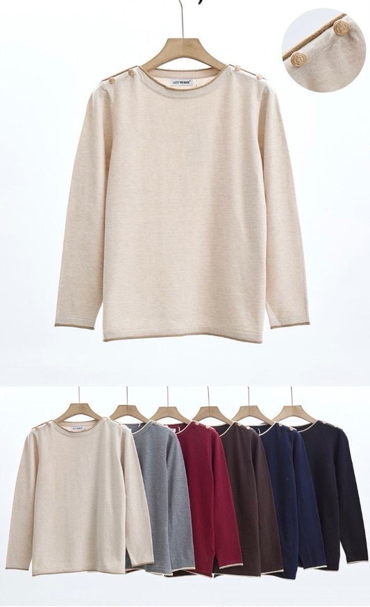 MAGLIERIA CON BORDO BEIGE IN LUREX