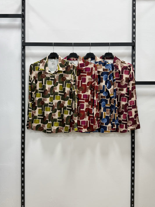 CAMICIA A MANICHE LUNGHE A FANTASIA TESSUTO SUPER MORBIDA