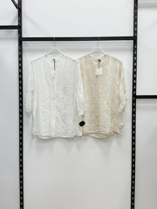 CARDIGAN A BOTTONI DI COTONE RICAMATA