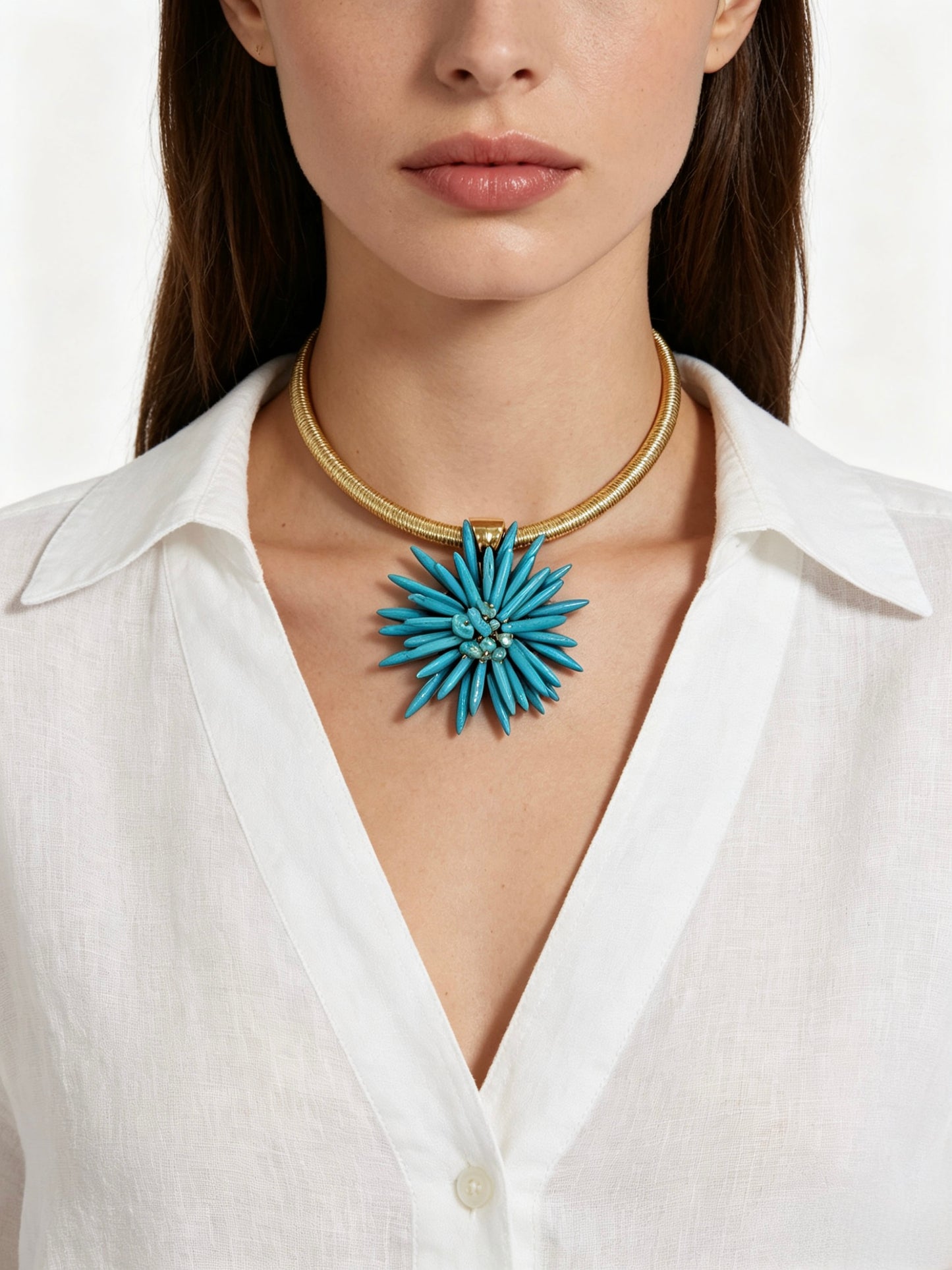 COLLANA A GIROCOLLO CON CIONDOLO DI CORALLO
