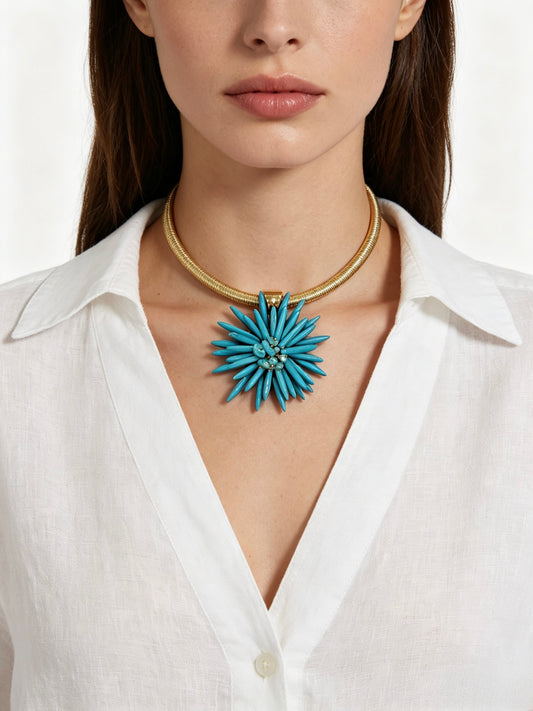 COLLANA A GIROCOLLO CON CIONDOLO DI CORALLO