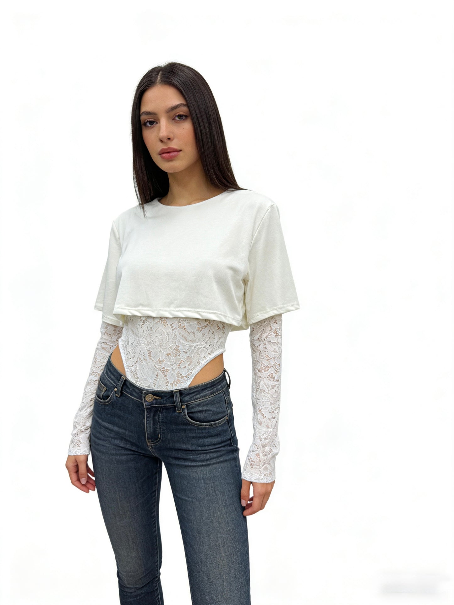 BODY FINTA 2 PEZZI IN PIZZO