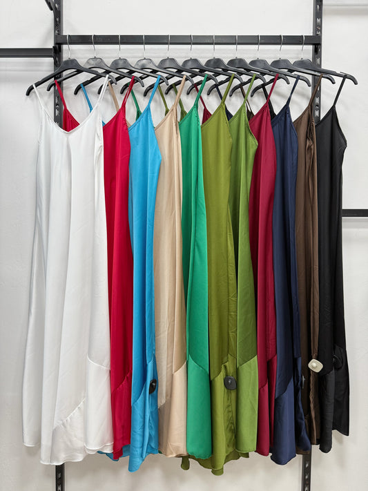 VESTITO LUNGO DI RASO