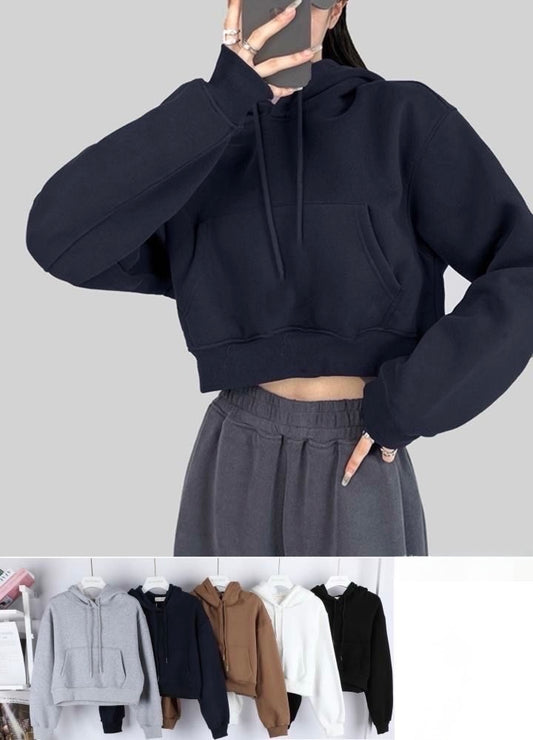 FELPA CORTA CON CAPPUCCIO ALL’INTERNO BELLA FELPATA