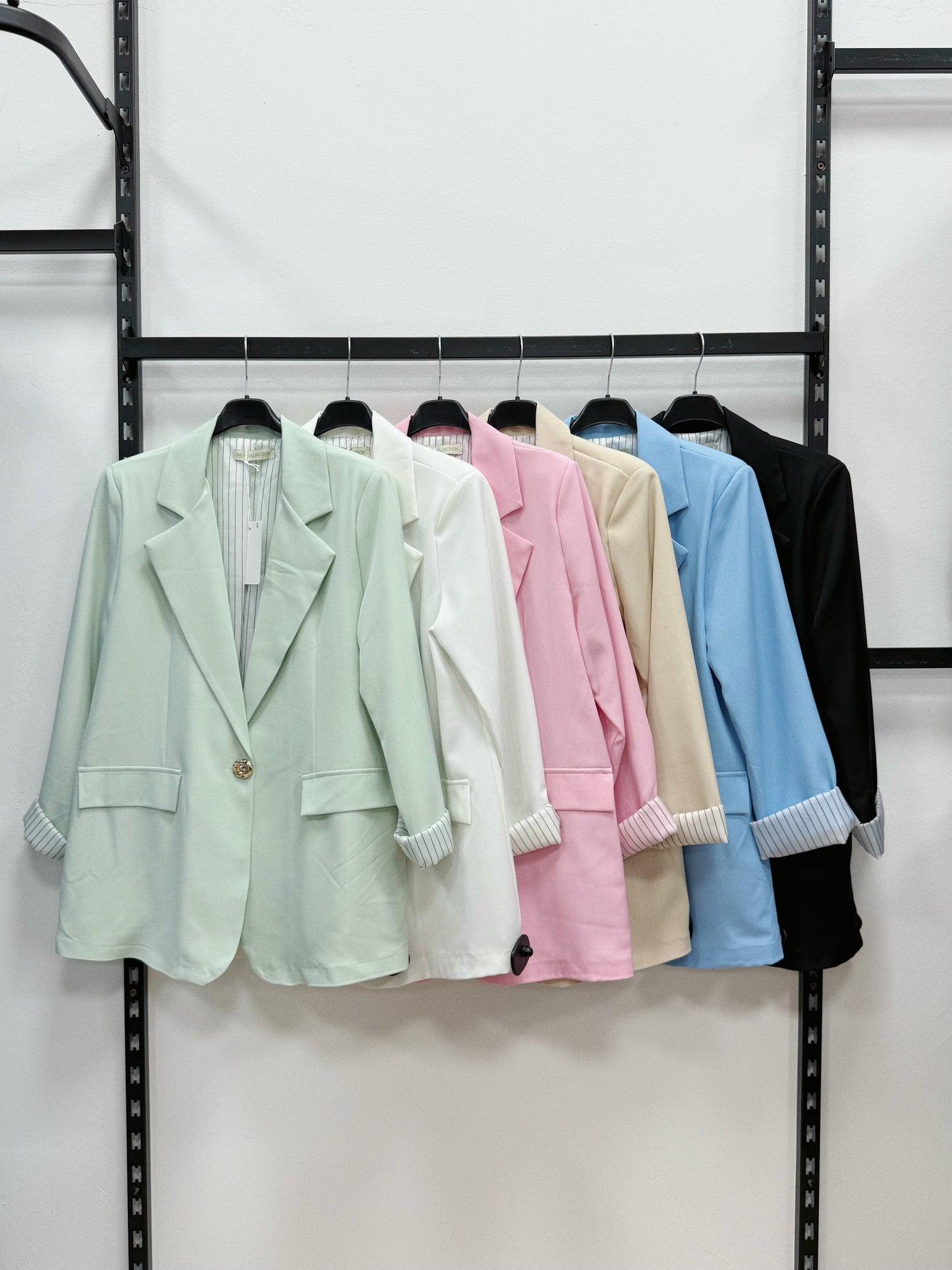 BLAZER FODERATO A RIGHE OVERSIZE