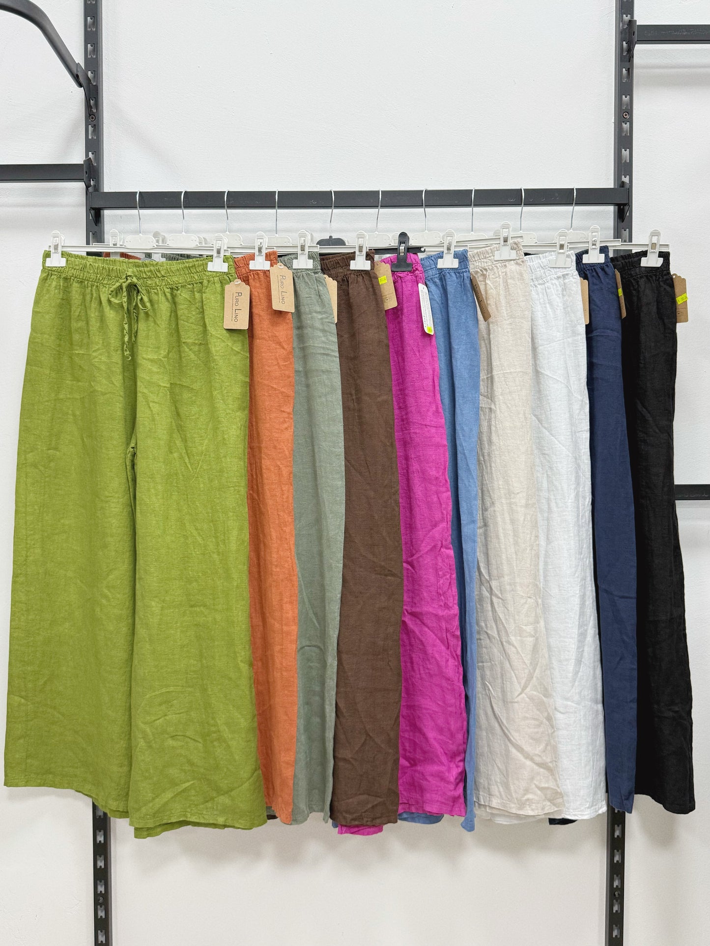 PANTALONE A PALAZZO 100% DI LINO