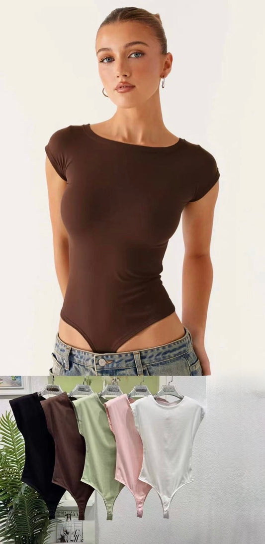 BODY DI COTONE A MANICHE CORTE