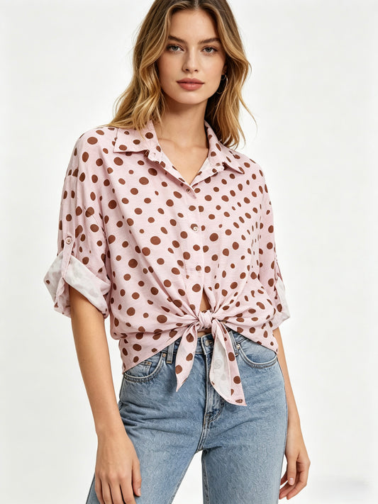 CAMICIA A POIS LACCIATO