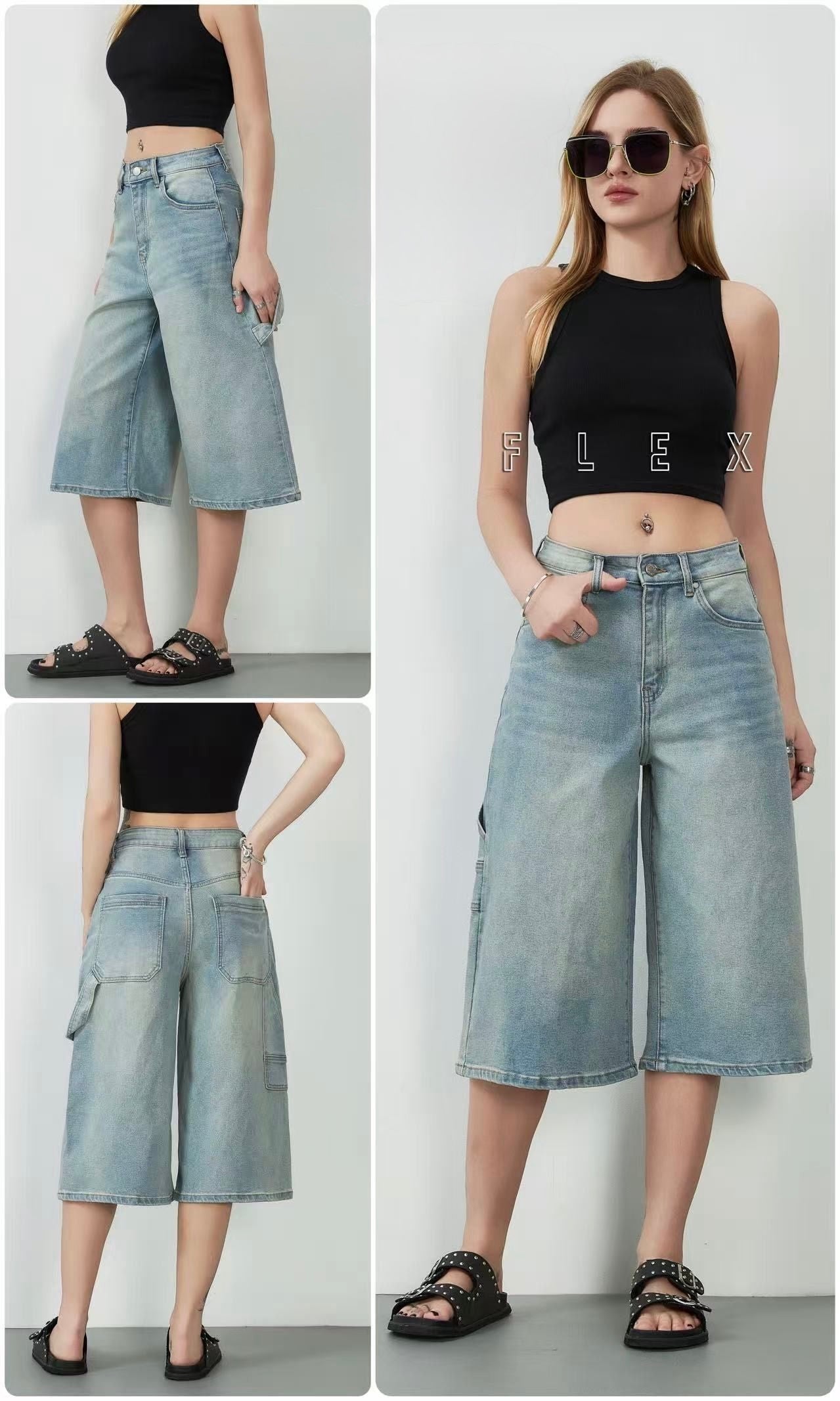 BERMUDA DI JEANS LAVAGGIO VINTAGE TAGLIA CURVY