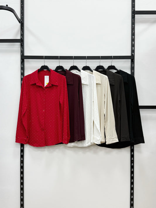 CAMICIA DI TESSUTO SUPER MORBIDA CON BRILLANTINI