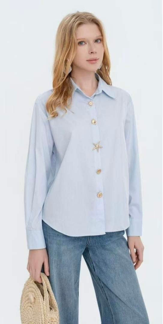 CAMICIA CON BOTTONI DORATI FORMA CONCHIGLIE