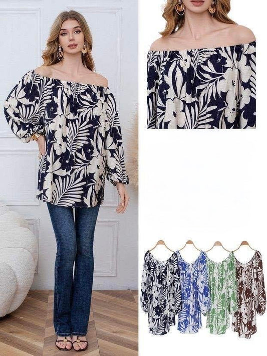 MAGLIETTA A MANICHE 3/4 MONOSPALLA IN FANTASIA CON BRILLANTINI