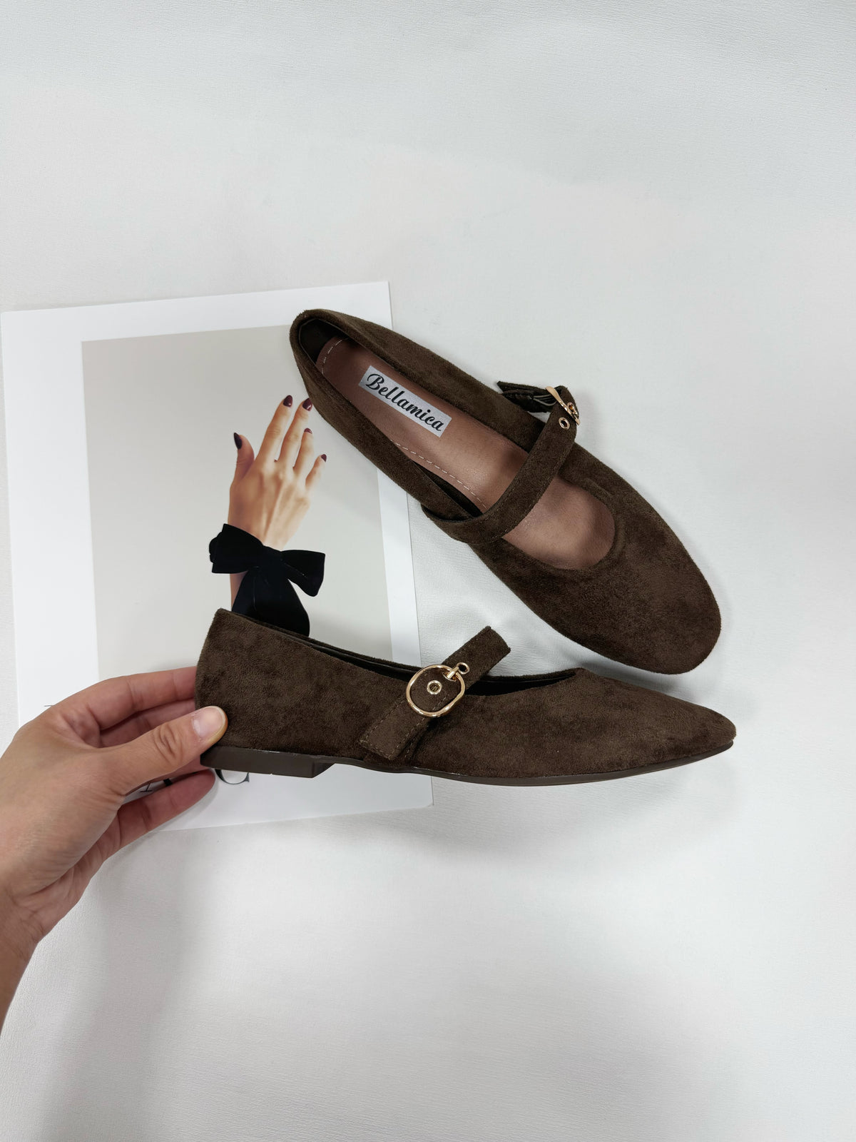 BALLERINE SCAMOSCIATE CON CINTURA