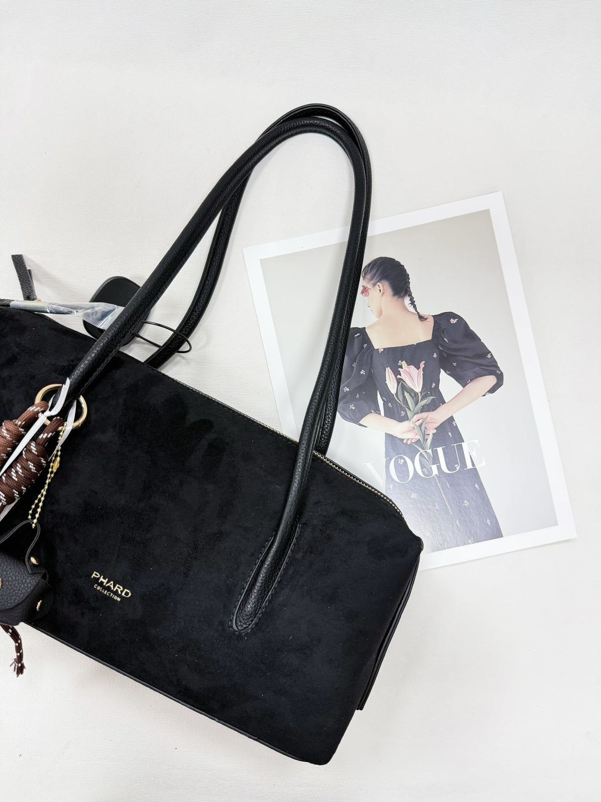 BORSA A MANIGLIA LUNGHE SCAMOSCIATA