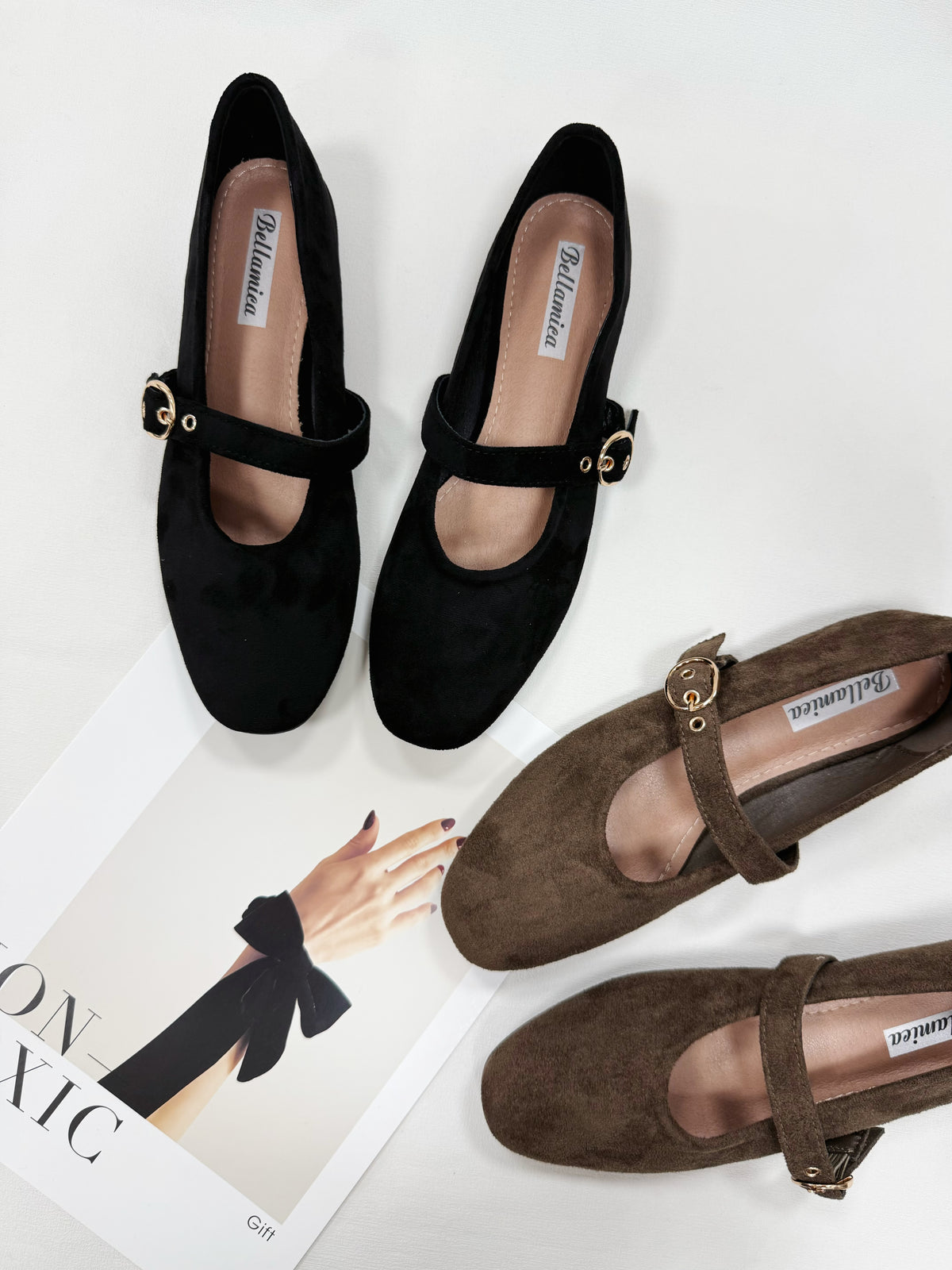BALLERINE SCAMOSCIATE CON CINTURA