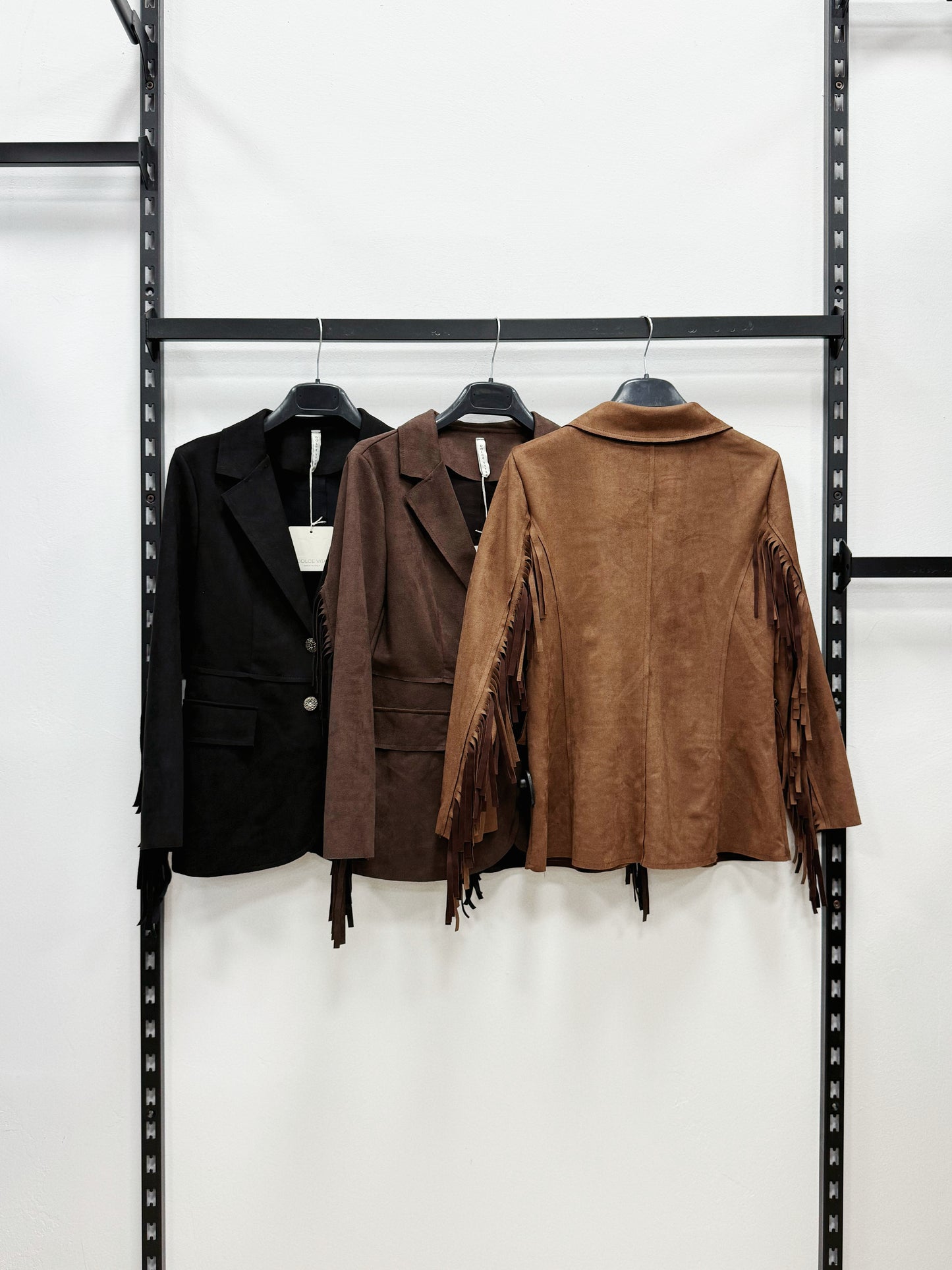 GIACCA IN CAMOSCIO CON FRANGE