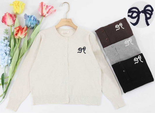 CARDIGAN CON RICAMO A FIOCCO