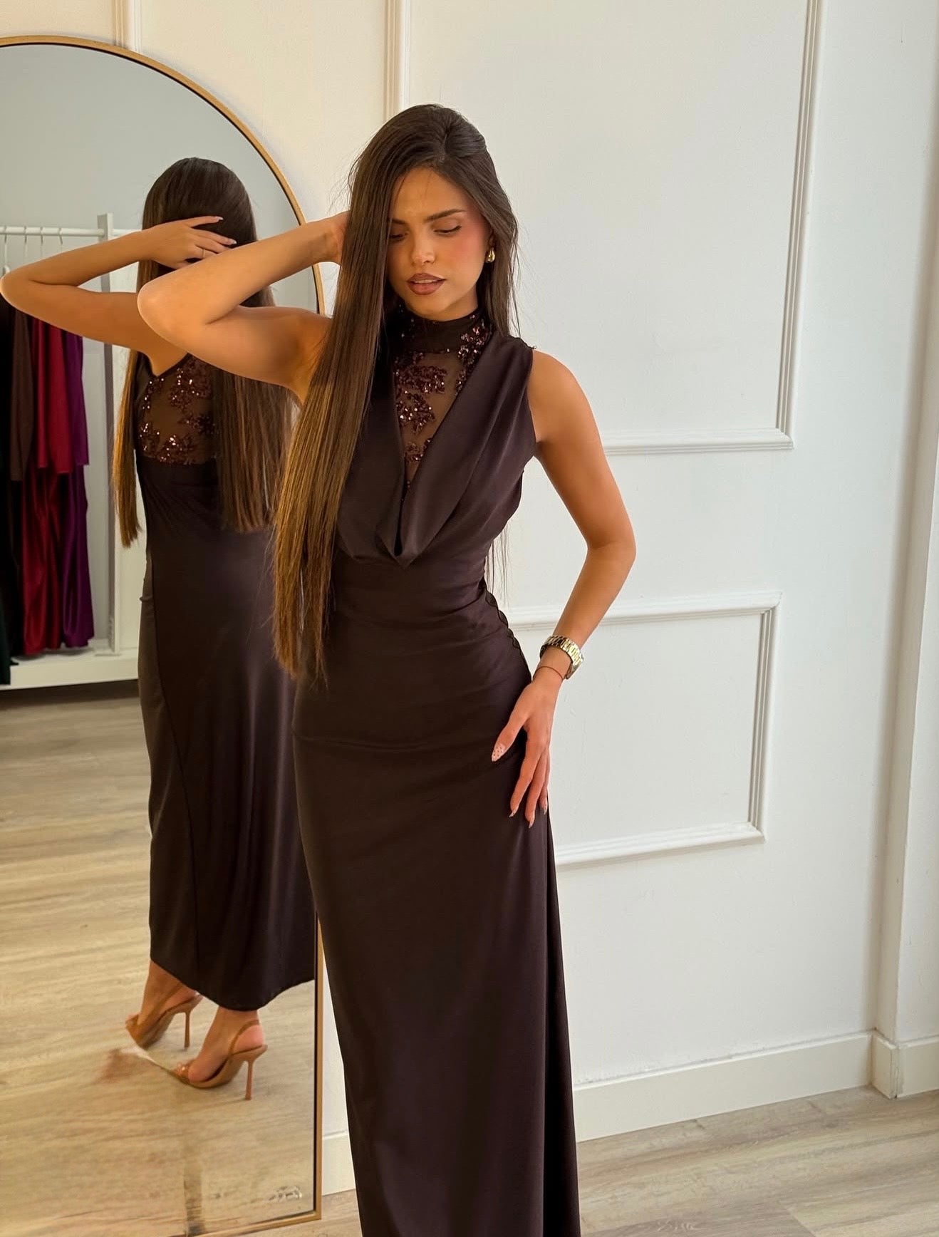 VESTITO LUNGO CON PAILLETTES