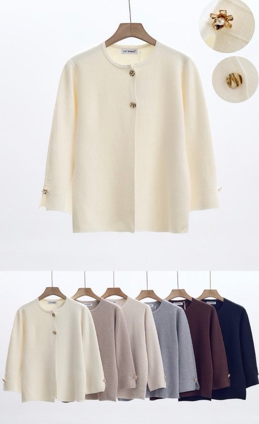 CARDIGAN A MANICHE 3/4 CON BOTTONI DORATI