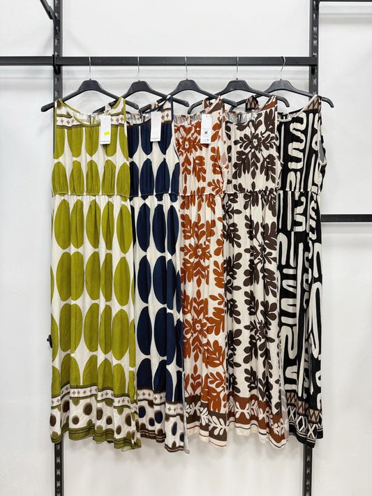 VESTITO LUNGO 100% DI COTONE A FANTASIA
