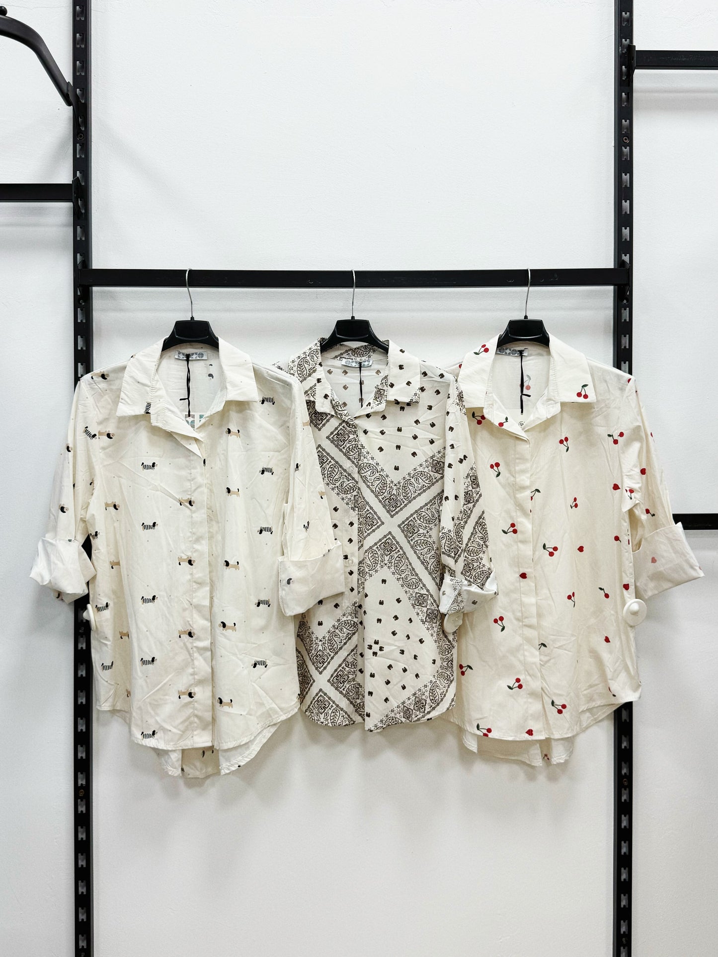 CAMICIA 100% DI COTONE A FANTASIA