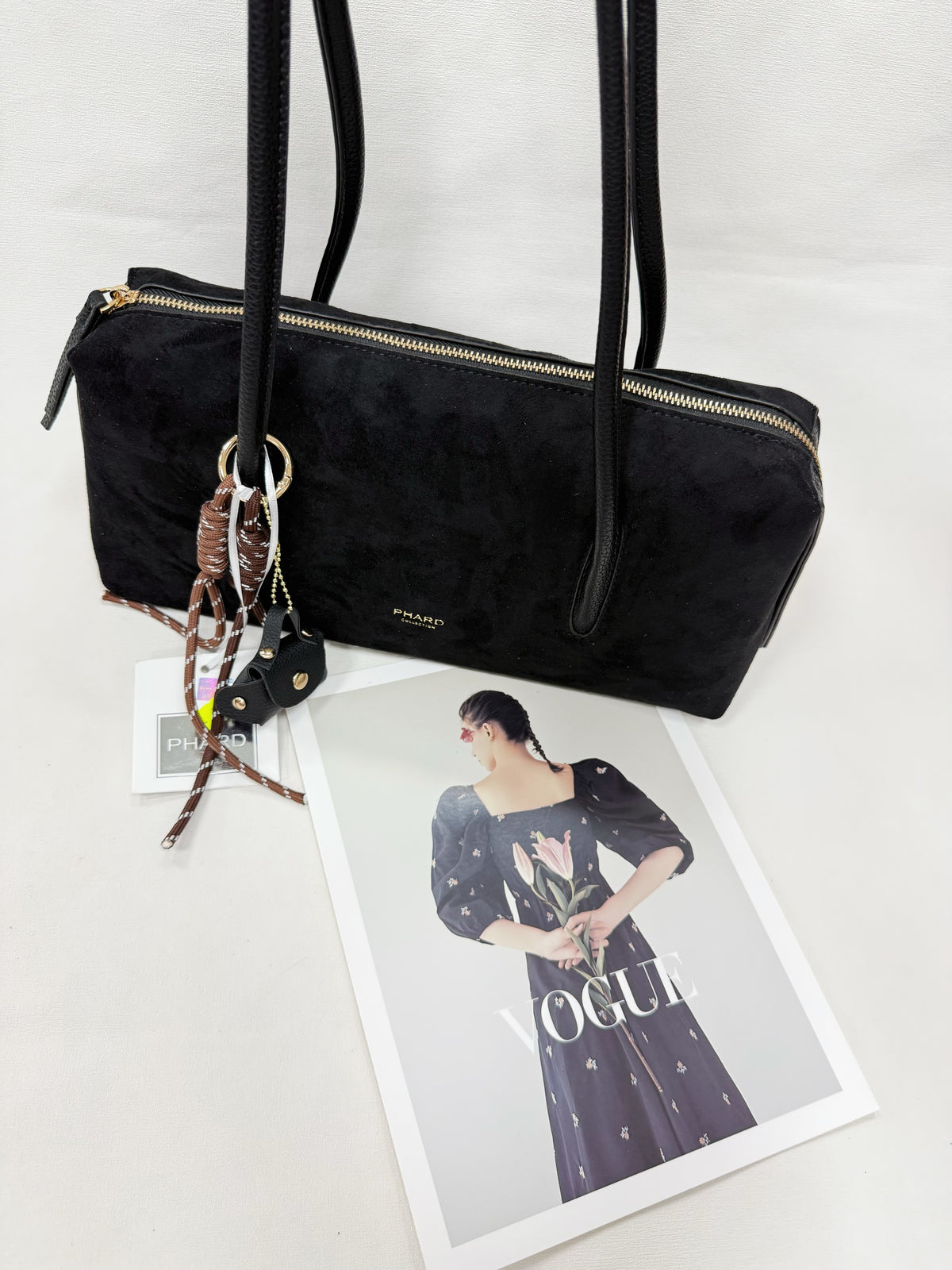 BORSA A MANIGLIA LUNGHE SCAMOSCIATA