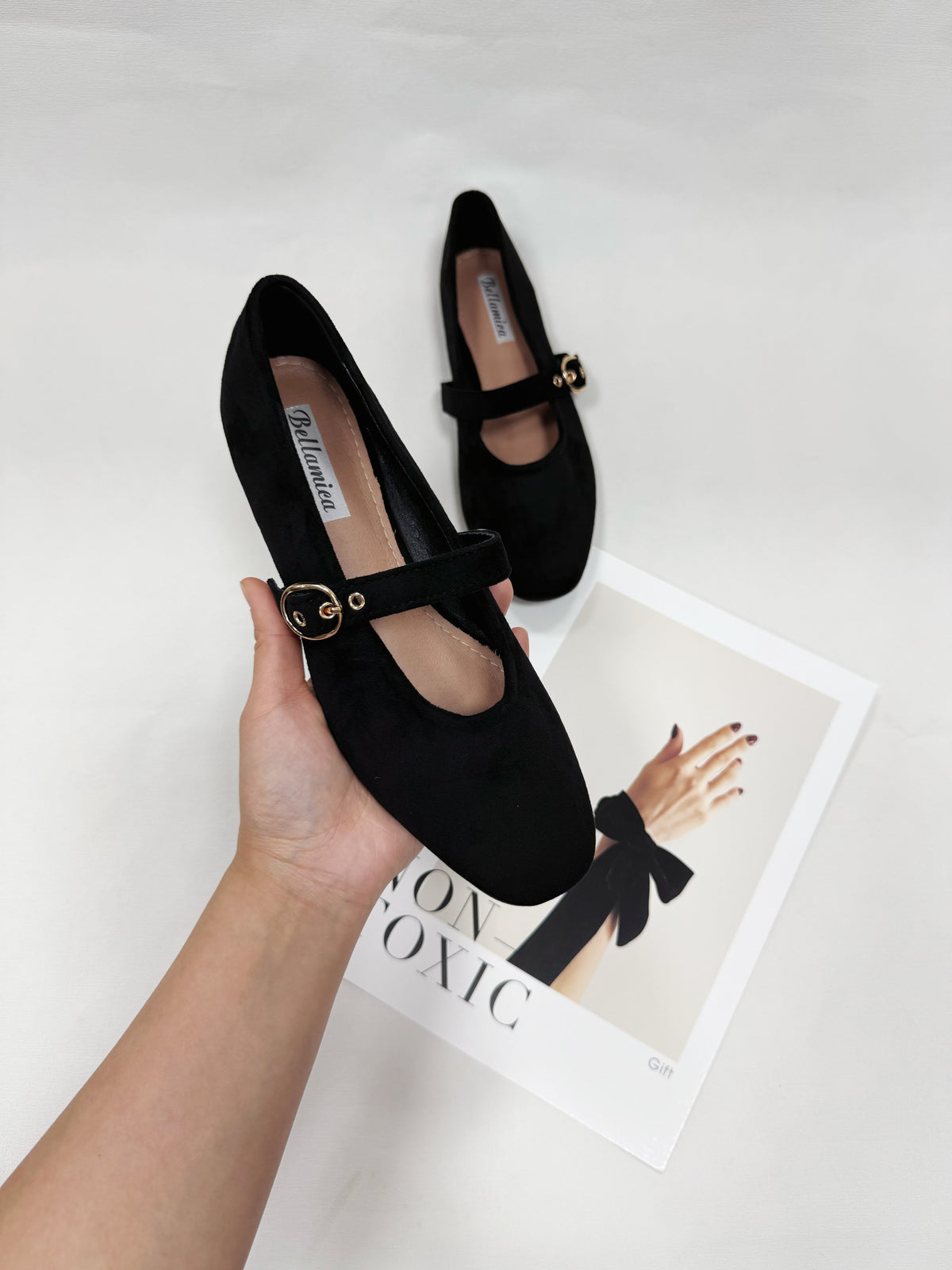 BALLERINE SCAMOSCIATE CON CINTURA