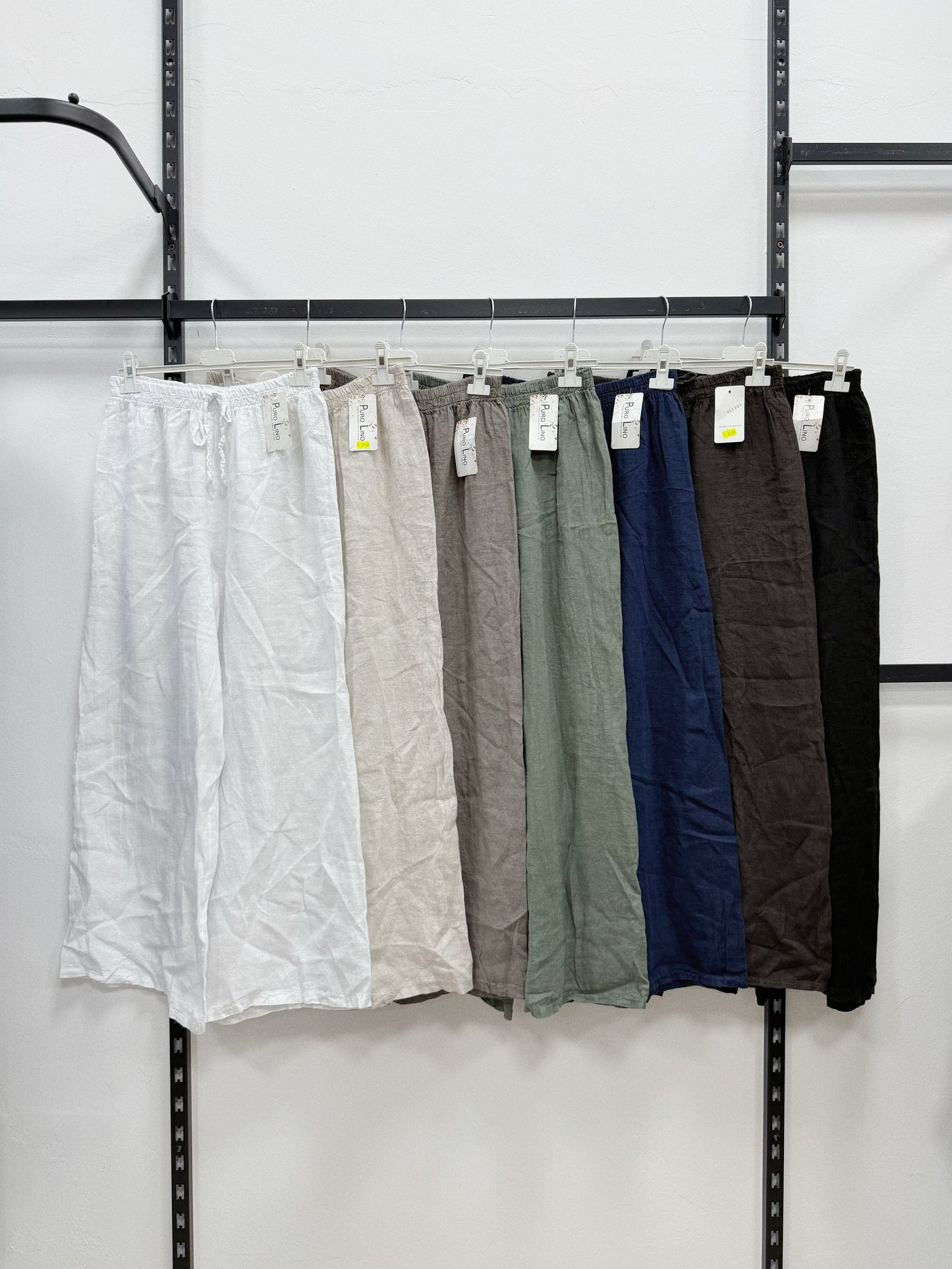 PANTALONE A GAMBE LARGHE E DRITTA 100% DI LINO