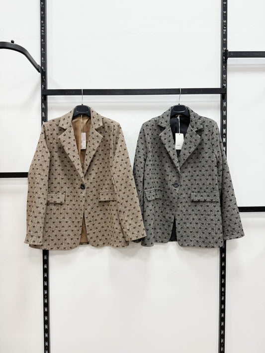 GIACCA DI PANNO CON FIOCCHI OVERSIZE