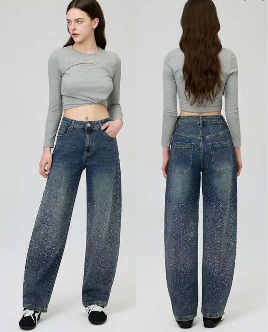 JEANS BALLON CON BRILLANTINI