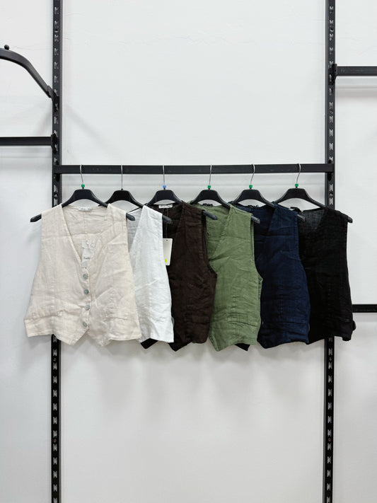 GILET 100% DI LINO